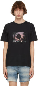 Saint Laurent Black VHS Sunset T-Shirt - T-shirt Saint Laurent Black VHS Sunset - 세인트 라이 렌트 블랙 VHS 일몰 티셔츠