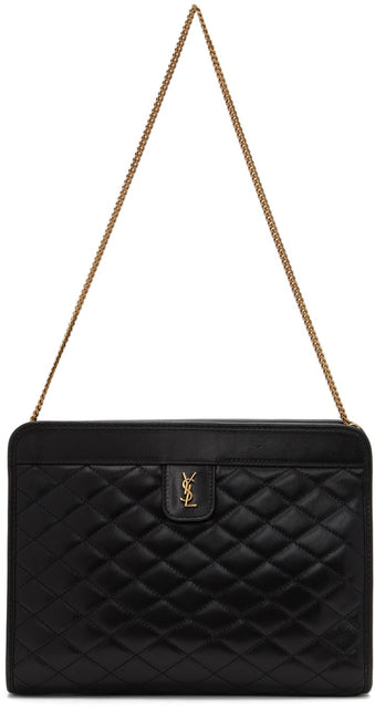 Saint Laurent Black Victoire Bag - Saint Laurent Noir Victoire Sac - 세인트 라이 렌트 블랙 Victoire Bag.