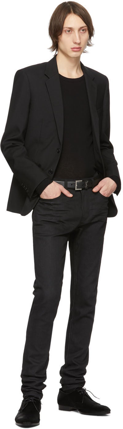 Saint Laurent Black Wool Gabardine Blazer