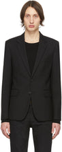 Saint Laurent Black Wool Gabardine Blazer - Saint Laurent Blazer gabardine de laine noire - 세인트 로렌트 블랙 양모 Gabardine Blazer.