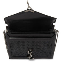 Saint Laurent Black Woven Medium Cassandra Bag