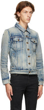 Saint Laurent Blue Denim 70's Trashed Jacket