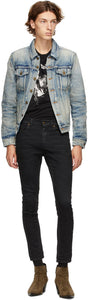 Saint Laurent Blue Denim 70's Trashed Jacket