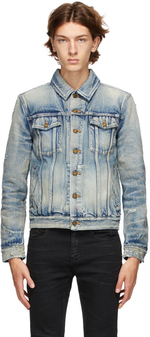 Men's saint hotsell laurent denim shirt