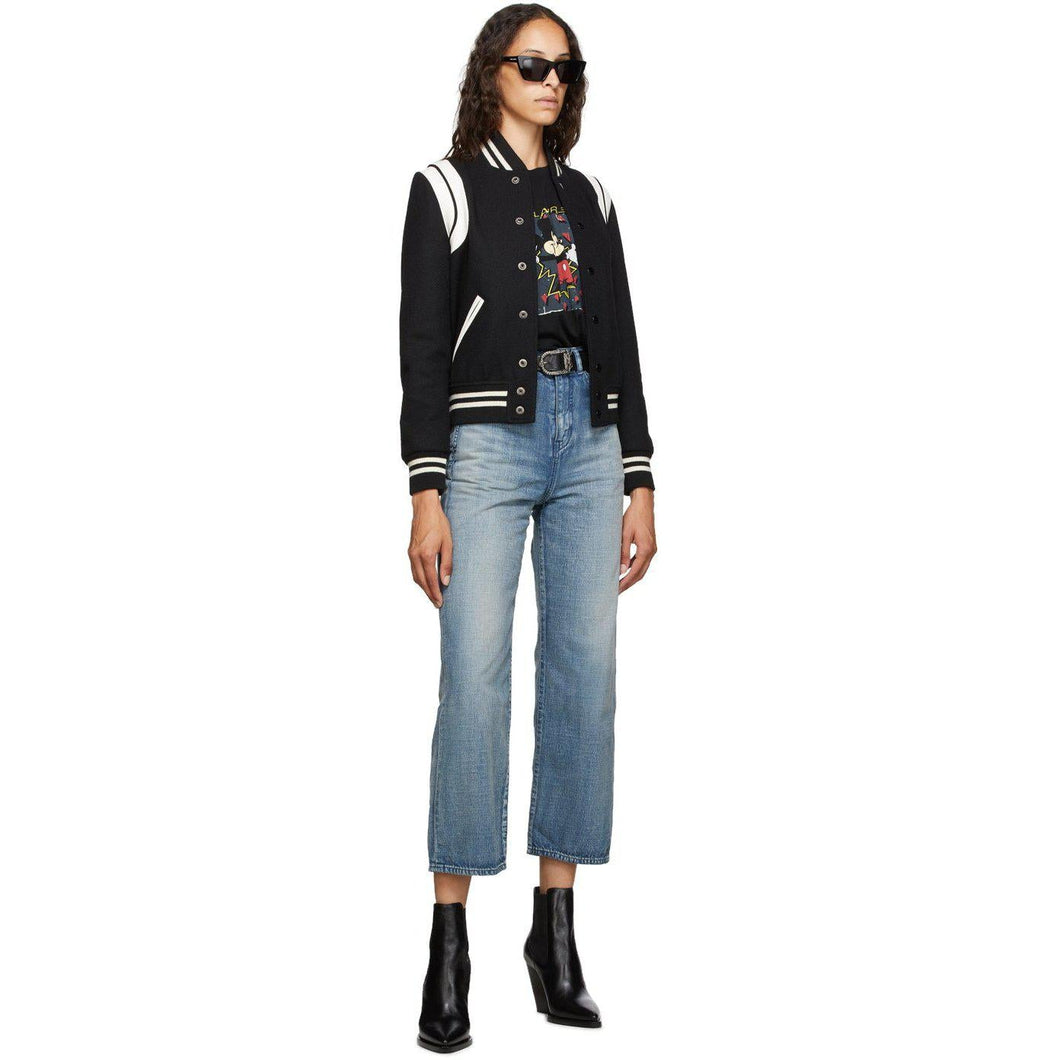 Saint Laurent Blue Denim Original High-Rise Jeans - Saint Laurent Blue Denim original jeans de haute hauteur - 세인트 로트 블루 데님 원래 고층 청바지