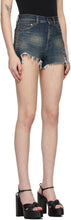 Saint Laurent Blue Denim Raw Edge Shorts