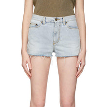 Saint Laurent Blue Denim Raw Edge Shorts