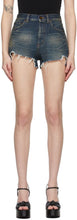 Saint Laurent Blue Denim Raw Edge Shorts - Saint Laurent Denim Bleu Denim Short - 세인트 로랑 블루 데님 원시 가장자리 반바지