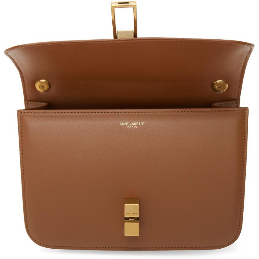 Saint Laurent Brown CarrÃ© Satchel Bag