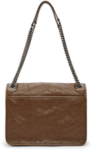 Saint Laurent Brown Crinkled Medium Niki Bag