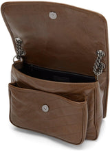 Saint Laurent Brown Crinkled Medium Niki Bag