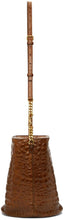 Saint Laurent Brown Croc Vintage Bucket Bag
