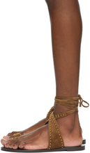 Saint Laurent Brown Gia Wrap Sandals