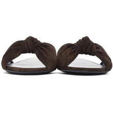 Saint Laurent Brown Suede Bianca Flat Sandals