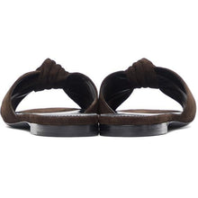 Saint Laurent Brown Suede Bianca Flat Sandals