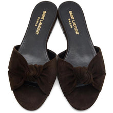 Saint Laurent Brown Suede Bianca Flat Sandals - Sandales plates Saint Laurent Brown Bianca Sandales plates - 세인트 라이든 브라우 스웨이드 비앙카 플랫 샌들