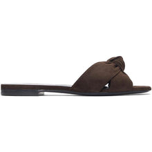 Saint Laurent Brown Suede Bianca Flat Sandals