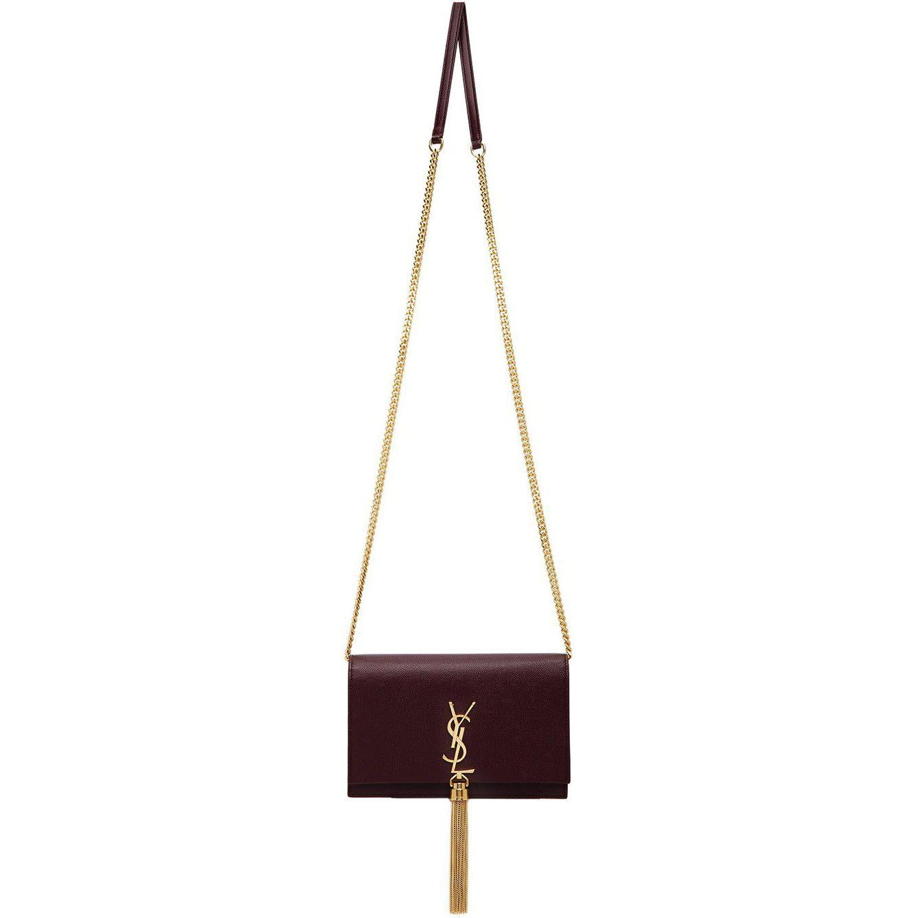 YSL Burgundy Kate Tassel Medium Chain Bag – The Closet