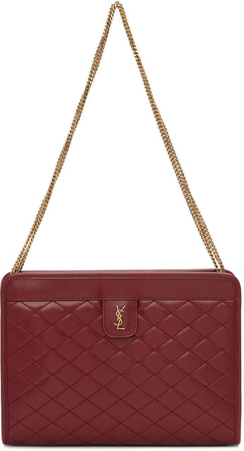 Saint Laurent Burgundy Victoire Bag - Saint Laurent Burgundy Victoire Sac - 세인트 로트 부르고뉴 빅토어 가방