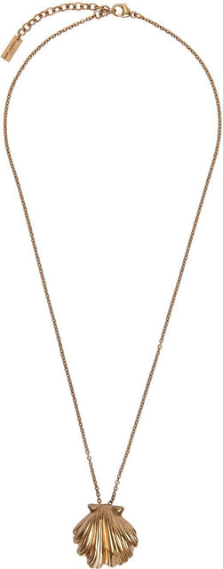 Saint Laurent Gold Seashell Pendant Necklace - Collier Saint Laurent Gold Sushell Collier - 세인트 라이 렌트 골드 조개 펜던트 목걸이