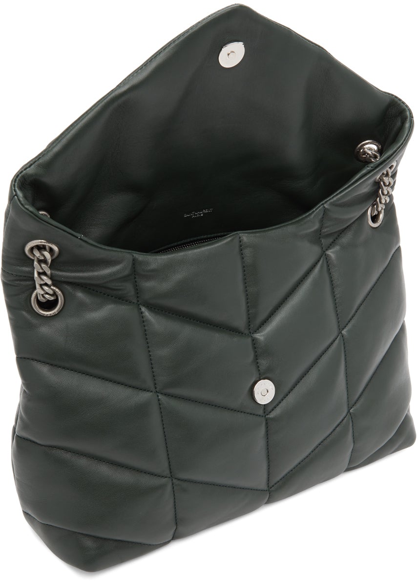 Saint Laurent Green Medium Loulou Puffer Bag