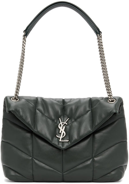 Saint Laurent Green Medium Loulou Puffer Bag - Sac Saint Laurent Green Medium Loulou Puffer Sac - 세인트 라이 렌트 그린 중간 락 락 퍼퍼 가방