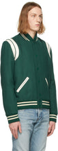 Saint Laurent Green Wool Teddy Bomber Jacket