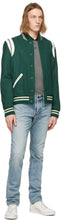 Saint Laurent Green Wool Teddy Bomber Jacket