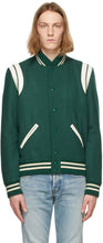 Saint Laurent Green Wool Teddy Bomber Jacket - Saint Laurent Veste de bombardier en teddy en laine verte - 세인트 로랑 녹색 양모 테디 폭격기 재킷
