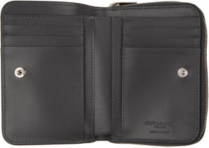 Saint Laurent Grey Compact Zip-Around Wallet