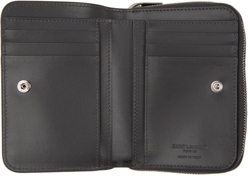 Saint Laurent Beige Tiny Monogram Compact Zip Wallet – BlackSkinny