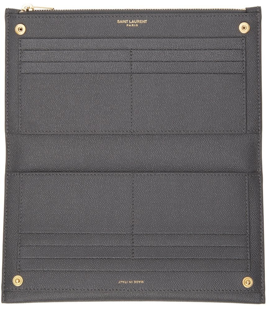 Monogram Large Leather Wallet in Black - Saint Laurent