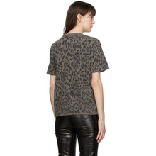 Saint Laurent Grey Leopard Print T-Shirt