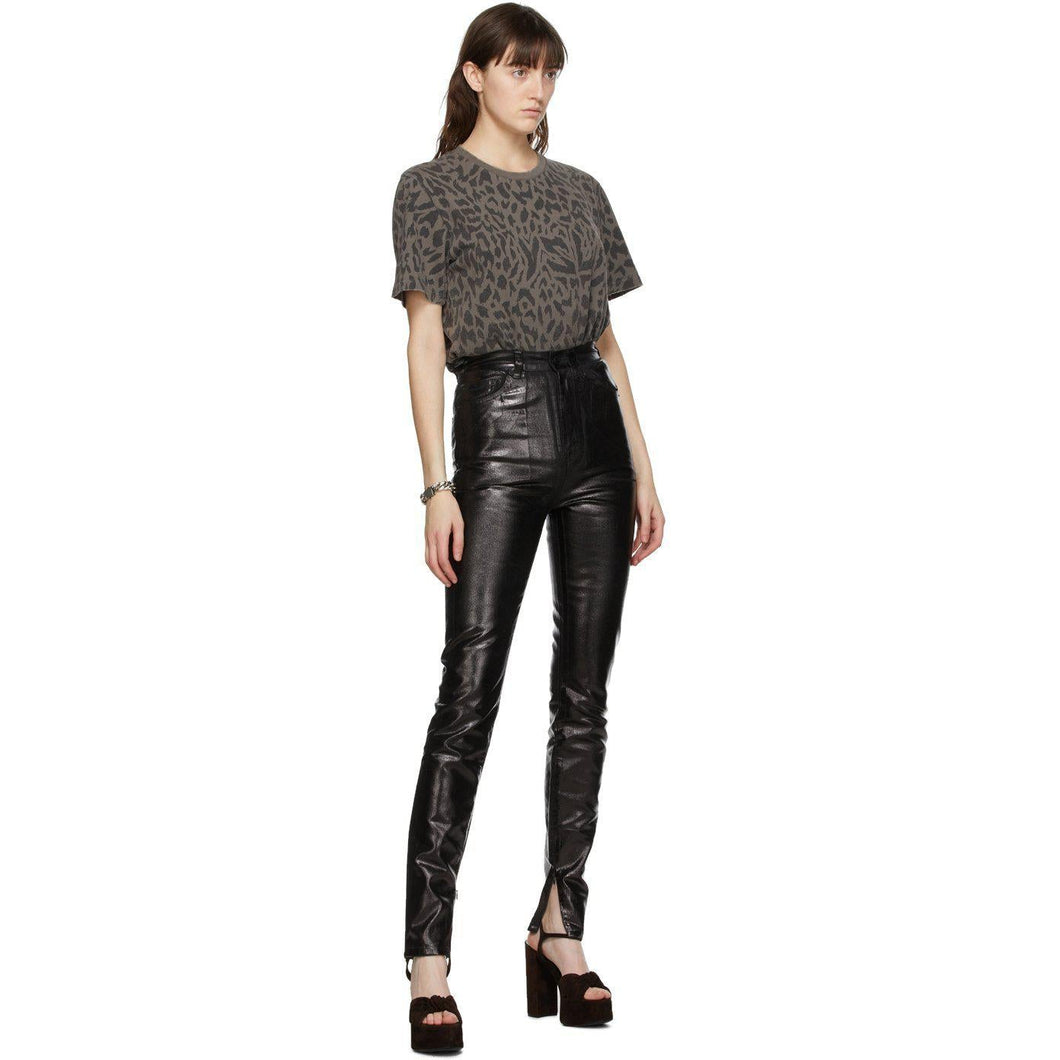 Saint Laurent Grey Leopard Print T-Shirt - T-shirt imprimé léopard gris Saint Laurent - 세인트 라이든 그레이 레오파드 프린트 티셔츠