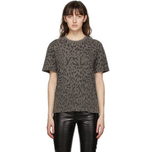 Saint Laurent Grey Leopard Print T-Shirt