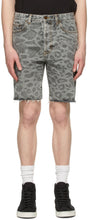 Saint Laurent Grey Leopard Raw Edge Shorts - Short Saint Laurent Grey Swewed Short - 세인트 라이든 그레이 레오파드 원시 가장자리 반바지