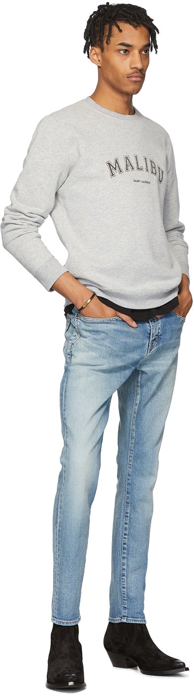 Saint Laurent Grey 'Malibu' Sweatshirt