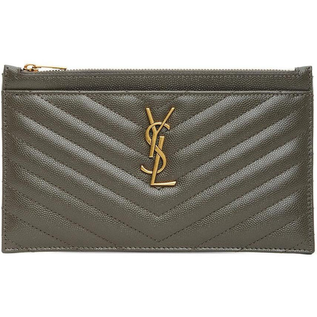 Saint Laurent Grey Monogramme Bill Pouch