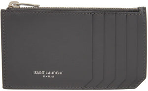Saint Laurent Grey Paris Fragments Card Holder - Saint Laurent Grey Paris Paris Titulaire de la carte - 세인트 라이 렌트 그레이 파리 조각 카드 홀더