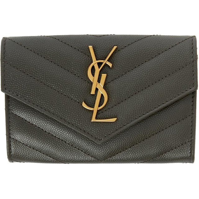 Saint Laurent Grey Uptown Compact Wallet