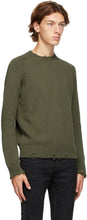 Saint Laurent Khaki Destroyed Sweater