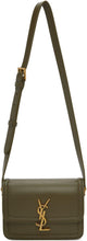 Saint Laurent Khaki Small Solferino Satchel Bag - Sac Laurent Khaki Petit Sac Solferino Sacoche - 세인트 로렌트 카키 소형 Solferino Satchel Bag.
