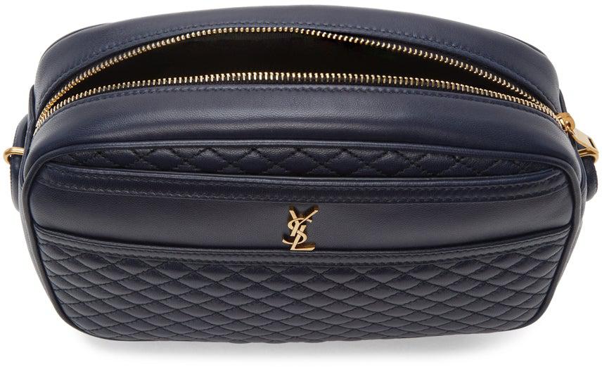 Saint Laurent Navy Quilted Victoire Camera Bag