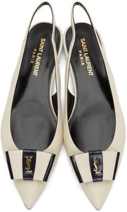 Saint Laurent Off-White AnaÃ¯s Slingback Flats