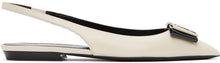 Saint Laurent Off-White AnaÃ¯s Slingback Flats - Saint Laurent Off-White AnaÃ¯ Slingback Appartements - 세인트 로트 오프 화이트 AnaÃƒ Slingback Flats.