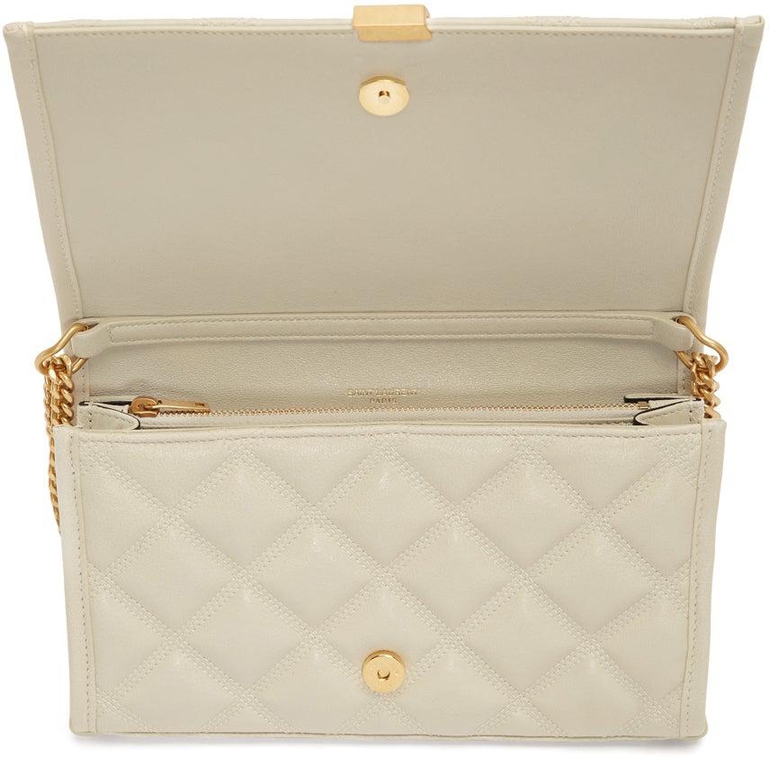 Saint Laurent Off-White Becky Chain Wallet Bag