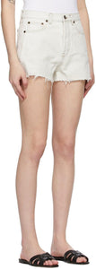 Saint Laurent Off-White Denim Raw Edge Shorts