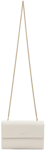 Saint Laurent Off-White Double Flap Bag - Sac à rabat à double rabat blanc Saint Laurent - 세인트 로트 오프 화이트 더블 플랩 백