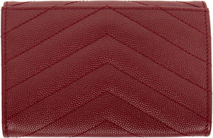 Saint Laurent Red Small Envelope Monogramme Wallet