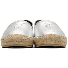Saint Laurent Silver Monogramme Espadrilles